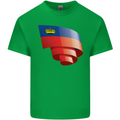 Curled Liechtenstein Flag Liechtensteiner Day Football Kids T-Shirt Childrens Irish Green