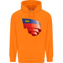 Curled Liechtenstein Flag Liechtensteiner Day Football Mens 80% Cotton Hoodie Orange