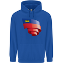 Curled Liechtenstein Flag Liechtensteiner Day Football Mens 80% Cotton Hoodie Royal Blue
