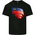Curled Liechtenstein Flag Liechtensteiner Day Football Mens Cotton T-Shirt Tee Top Black