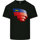 Curled Liechtenstein Flag Liechtensteiner Day Football Mens Cotton T-Shirt Tee Top Black