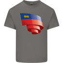 Curled Liechtenstein Flag Liechtensteiner Day Football Mens Cotton T-Shirt Tee Top Charcoal
