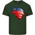 Curled Liechtenstein Flag Liechtensteiner Day Football Mens Cotton T-Shirt Tee Top Forest Green
