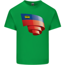 Curled Liechtenstein Flag Liechtensteiner Day Football Mens Cotton T-Shirt Tee Top Irish Green