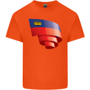 Curled Liechtenstein Flag Liechtensteiner Day Football Mens Cotton T-Shirt Tee Top Orange