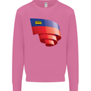 Curled Liechtenstein Flag Liechtensteiner Day Football Mens Sweatshirt Jumper Azalea
