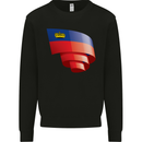 Curled Liechtenstein Flag Liechtensteiner Day Football Mens Sweatshirt Jumper Black