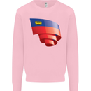 Curled Liechtenstein Flag Liechtensteiner Day Football Mens Sweatshirt Jumper Light Pink
