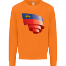 Curled Liechtenstein Flag Liechtensteiner Day Football Mens Sweatshirt Jumper Orange