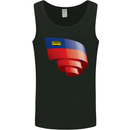 Curled Liechtenstein Flag Liechtensteiner Day Football Mens Vest Tank Top Black