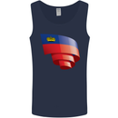 Curled Liechtenstein Flag Liechtensteiner Day Football Mens Vest Tank Top Navy Blue