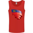 Curled Liechtenstein Flag Liechtensteiner Day Football Mens Vest Tank Top Red