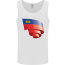 Curled Liechtenstein Flag Liechtensteiner Day Football Mens Vest Tank Top White