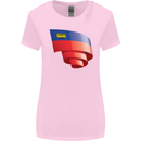 Curled Liechtenstein Flag Liechtensteiner Day Football Womens Wider Cut T-Shirt Light Pink