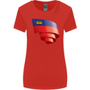 Curled Liechtenstein Flag Liechtensteiner Day Football Womens Wider Cut T-Shirt Red