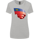 Curled Liechtenstein Flag Liechtensteiner Day Football Womens Wider Cut T-Shirt Sports Grey