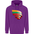 Curled Lithuania Flag Lithuania Day Football Childrens Kids Hoodie Purple