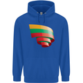 Curled Lithuania Flag Lithuania Day Football Childrens Kids Hoodie Royal Blue