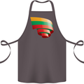 Curled Lithuania Flag Lithuania Day Football Cotton Apron 100% Organic Dark Grey