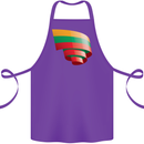 Curled Lithuania Flag Lithuania Day Football Cotton Apron 100% Organic Purple