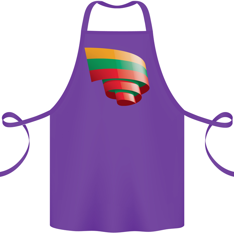 Curled Lithuania Flag Lithuania Day Football Cotton Apron 100% Organic Purple