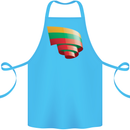 Curled Lithuania Flag Lithuania Day Football Cotton Apron 100% Organic Turquoise