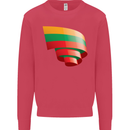 Curled Lithuania Flag Lithuania Day Football Kids Sweatshirt Jumper Heliconia