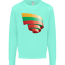 Curled Lithuania Flag Lithuania Day Football Kids Sweatshirt Jumper Peppermint