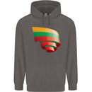 Curled Lithuania Flag Lithuania Day Football Mens 80% Cotton Hoodie Charcoal