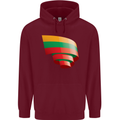 Curled Lithuania Flag Lithuania Day Football Mens 80% Cotton Hoodie Maroon
