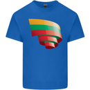 Curled Lithuania Flag Lithuania Day Football Mens Cotton T-Shirt Tee Top Royal Blue