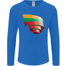 Curled Lithuania Flag Lithuania Day Football Mens Long Sleeve T-Shirt Royal Blue