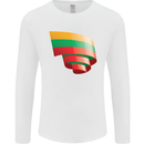 Curled Lithuania Flag Lithuania Day Football Mens Long Sleeve T-Shirt White