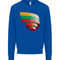Curled Lithuania Flag Lithuania Day Football Mens Sweatshirt Jumper Royal Blue