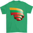 Curled Lithuania Flag Lithuania Day Football Mens T-Shirt 100% Cotton Irish Green