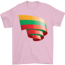 Curled Lithuania Flag Lithuania Day Football Mens T-Shirt 100% Cotton Light Pink