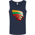 Curled Lithuania Flag Lithuania Day Football Mens Vest Tank Top Navy Blue
