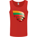 Curled Lithuania Flag Lithuania Day Football Mens Vest Tank Top Red
