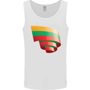 Curled Lithuania Flag Lithuania Day Football Mens Vest Tank Top White