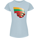 Curled Lithuania Flag Lithuania Day Football Womens Petite Cut T-Shirt Light Blue
