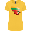Curled Lithuania Flag Lithuania Day Football Womens Wider Cut T-Shirt Yellow