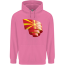 Curled Macedonia Flag Macedonian Day Football Childrens Kids Hoodie Azalea