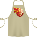 Curled Macedonia Flag Macedonian Day Football Cotton Apron 100% Organic Khaki