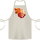 Curled Macedonia Flag Macedonian Day Football Cotton Apron 100% Organic Natural