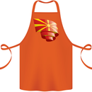 Curled Macedonia Flag Macedonian Day Football Cotton Apron 100% Organic Orange