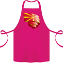 Curled Macedonia Flag Macedonian Day Football Cotton Apron 100% Organic Pink