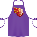 Curled Macedonia Flag Macedonian Day Football Cotton Apron 100% Organic Purple