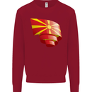 Curled Macedonia Flag Macedonian Day Football Kids Sweatshirt Jumper Red