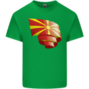 Curled Macedonia Flag Macedonian Day Football Kids T-Shirt Childrens Irish Green