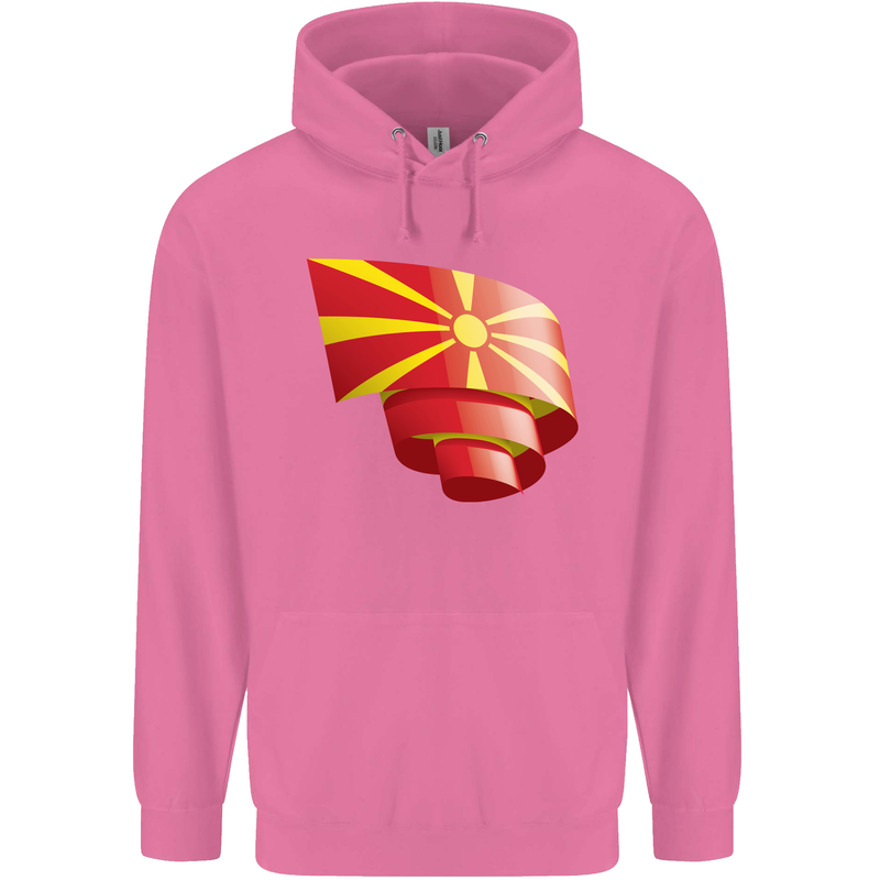 Curled Macedonia Flag Macedonian Day Football Mens 80% Cotton Hoodie Azelea